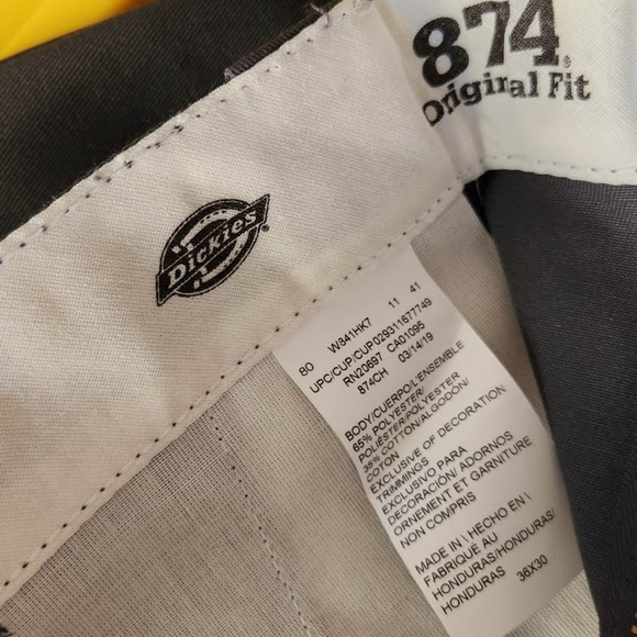 🩶👖🩶 Dickies Men's Original 874® Work Pants - Charcoal - Size 36x30 - Picture 5 of 11
